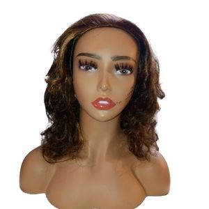 Misty 👩‍🦱 | Blonde & Brown Half Wig Synthetic Hair | Wigs via Instant Detailz